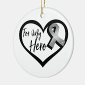 Grau-Sensibilisierungsband für meinen Helden Keramik Ornament (Links)