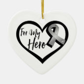 Grau-Sensibilisierungsband für meinen Helden Keramikornament (Vorne)