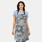Grau-Silber-Camouflage aus Schiefer Schürze (Getragen)