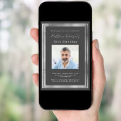 Grau-Silber-Foto-Geburtstag Einladung