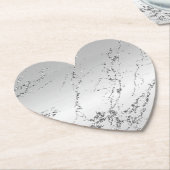 Grau silber glitzerndes falsches Glitter Untersetzer (angewinkelt)