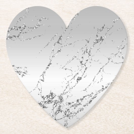 Grau silber glitzerndes falsches Glitter Untersetzer (Vorderseite)