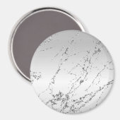 Grau Silber Glitzerndes Faux Glitter Magnet (Vorderseite/Rückseite)