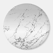 Grau Silber Glitzerndes Faux Glitter Magnet (Vorne)