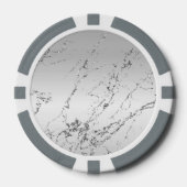 Grau Silber Glitzerndes Faux Glitter Pokerchips (Vorderseite)