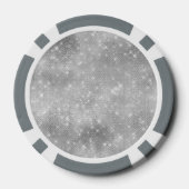 Grau Silber Glitzerndes Faux Glitter Pokerchips (Rückseite)