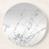 Grau Silber Glitzerndes Kunstglitter Getränkeuntersetzer (Vorne)