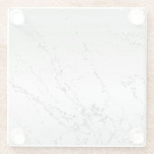 Grau Silber Glitzerndes Kunstglitter Glasuntersetzer (Rückseite)