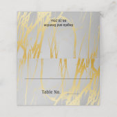 Grau Silber mit goldenen Linien Hochzeit Platzkarte (Außenseite Aufgefaltet)