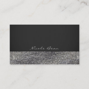 Grau & Silber Moderne Glamour Pailletten Chic Eleg Visitenkarte