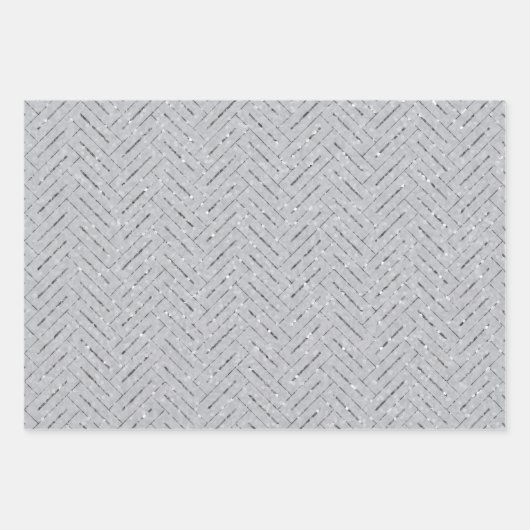 Grau-Silber-Muster Geschenkpapier Set (Vorderseite)