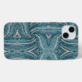 grau-silber türkis aquamarin-blau-bohemian Case-Mate iPhone hülle (Rückseite (Horizontal))