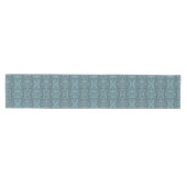 grau-silber türkis aquamarin-blau-bohemian mittelgroßer tischläufer (Horizontal)