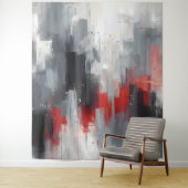 Grau, Silber und Rot Wandteppich (Beispiel)