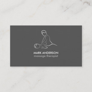 Grau Silber Weiße Massagetherapie Masseurin Spa Visitenkarte