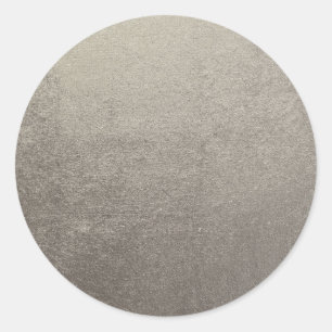 Grau silberne Faux-Textur-Folie Foto-Rohling Runder Aufkleber