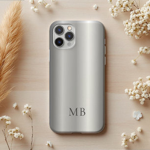 Grau-silberne gebürstete, falsche metallische Init Case-Mate iPhone Hülle