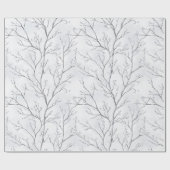 Grau silberne Winterbäume Weihnachten Geschenkpapier (Flach)
