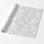 Grau silberne Winterbäume Weihnachten Geschenkpapier (Ungerollt)
