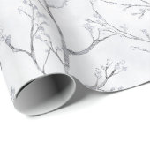 Grau silberne Winterbäume Weihnachten Geschenkpapier (Rolleneckpunkt)