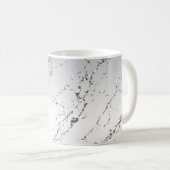 Grau silberner glitzernder falscher Glitter Kaffeetasse (VorderseiteRechts)