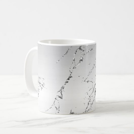 Grau silberner glitzernder falscher Glitter Kaffeetasse (Vorderseite Links)