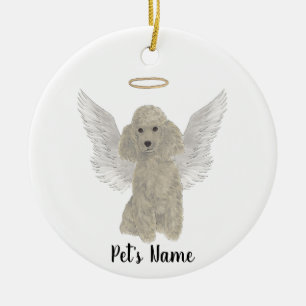 Grau silberner Pudel Sympathie Gedenken Keramik Ornament