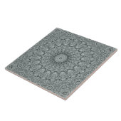 Grau-silbernes Mandala-Musterdesign Fliese (Seite)