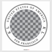 Grau & Silver Checkerboard für Ferienaufkleber Aufkleber (Blatt)
