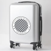 Grau & Silver Checkerboard für Ferienaufkleber Aufkleber (Koffer)