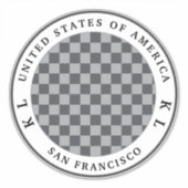 Grau & Silver Checkerboard für Ferienaufkleber Aufkleber (Vorderseite)