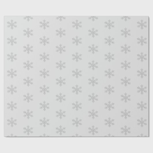 Grau Silver Glitzer Schneeflocken Geschenkpapier (Flach)