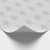 Grau Silver Glitzer Schneeflocken Geschenkpapier (Ecke)
