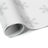 Grau Silver Glitzer Schneeflocken Geschenkpapier (Rolleneckpunkt)