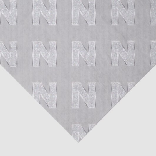 Grau Silver Letter N Seidenpapier (Detail)