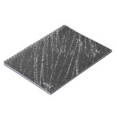 Grau & Silver Modern Glam Marble Stripe Designer Notizblock (Linke Seite)
