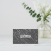 Grau & Silver Modern Glam Marble Stripe Designer Visitenkarte (Stehend Vorderseite)