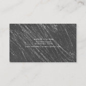 Grau & Silver Modern Glam Marble Stripe Designer Visitenkarte (Rückseite)
