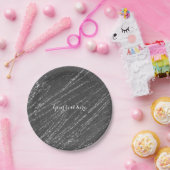 Grau & Silver Modern Marble Glam Streifen Party Pappteller (Party)