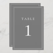 Grau Silver Moderne Minimalistische Tischnummer (Vorne/Hinten)