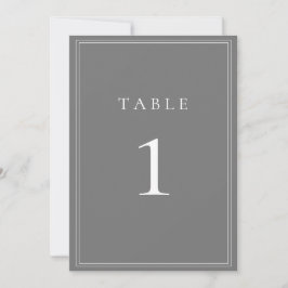 Grau Silver Moderne Minimalistische Tischnummer
