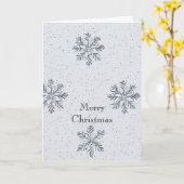Grau Silver Snowflakes Weihnachten Karte (Gelbe Blume)
