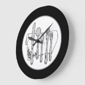 Grau Silverware White Napkin No Numbers Uhr (Winkel)