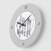 Grau Silverware White Napkin Simple Numbers Uhr (Winkel)