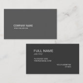 Grau Simples Modern Elegant Company Visitenkarte (Vorne/Hinten)