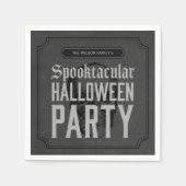 Grau-Skull Spooktacular-Halloween-Party Serviette (Vorderseite)