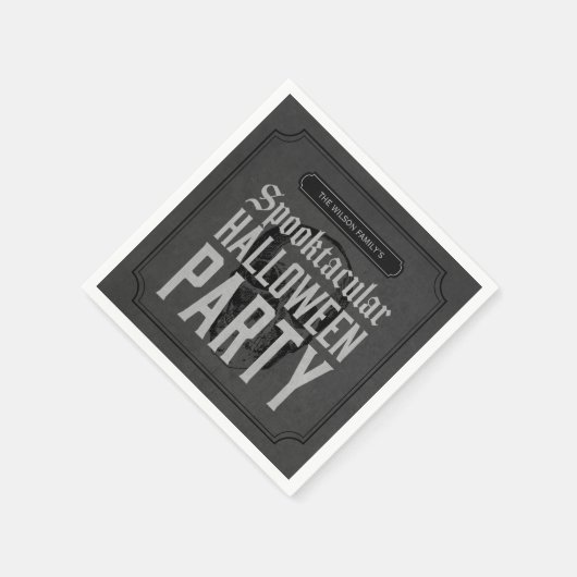 Grau-Skull Spooktacular-Halloween-Party Serviette (Ecke)