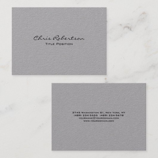 Grau Slim Moderne Trendy Charming Minimalistisch Visitenkarte (Vorne/Hinten)