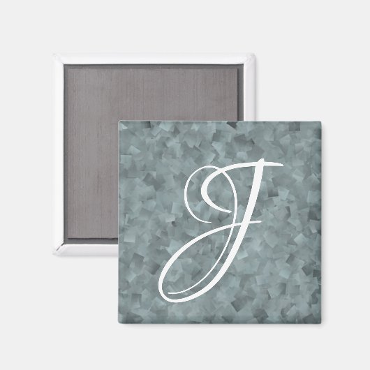 Grau Squared Crystal Pattern Magnet (Vorderseite/Rückseite)