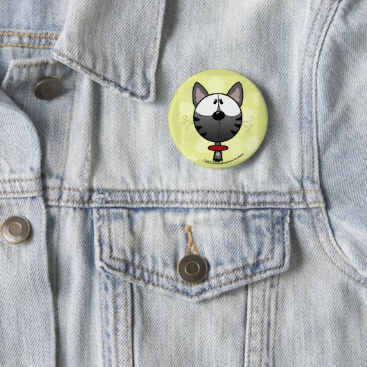 Grau Striped Kitty Button (Beispiel)